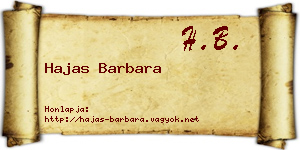 Hajas Barbara névjegykártya
